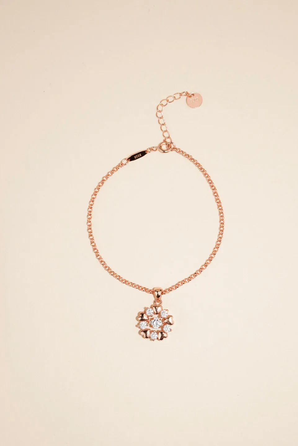 EDEN Dancing Diamond Sparkly Hearts Sterling Silver Bracelet
