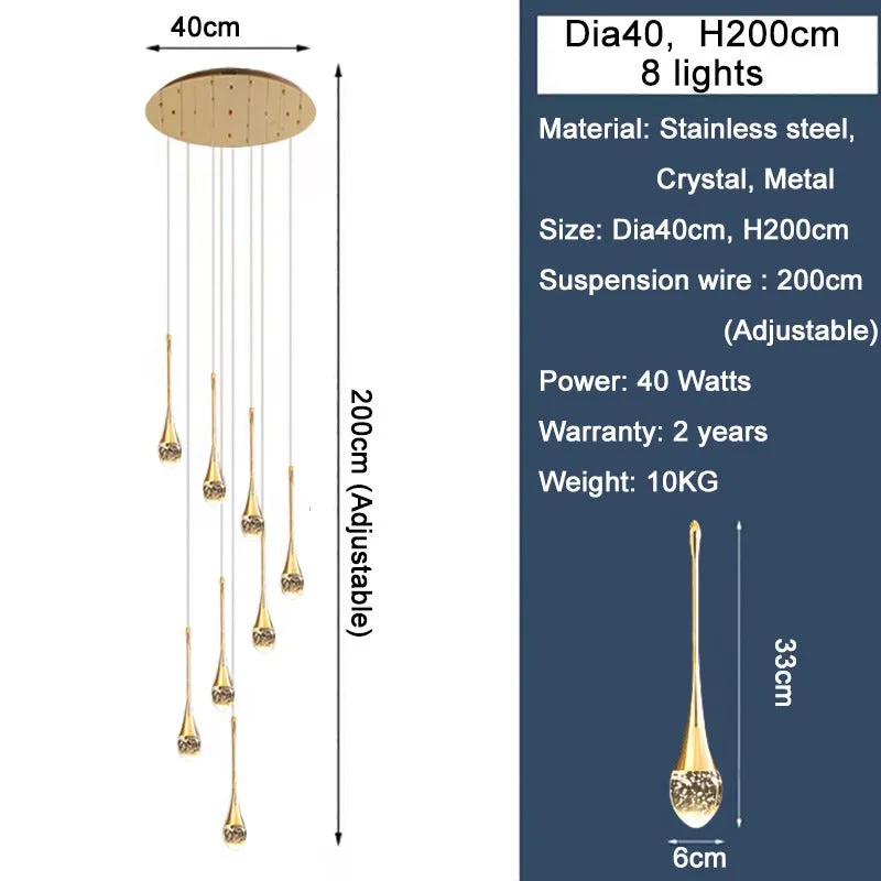 Spumante Crystal Chandelier and Pendants