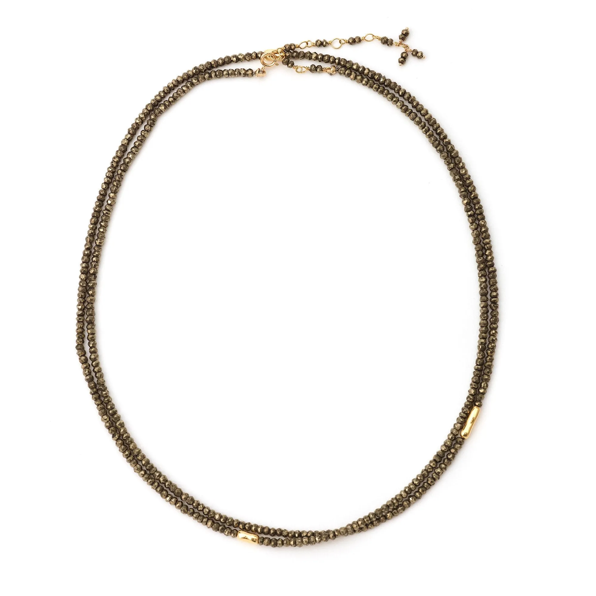 Three Gold Accent River Wrap, 18K Yellow Gold